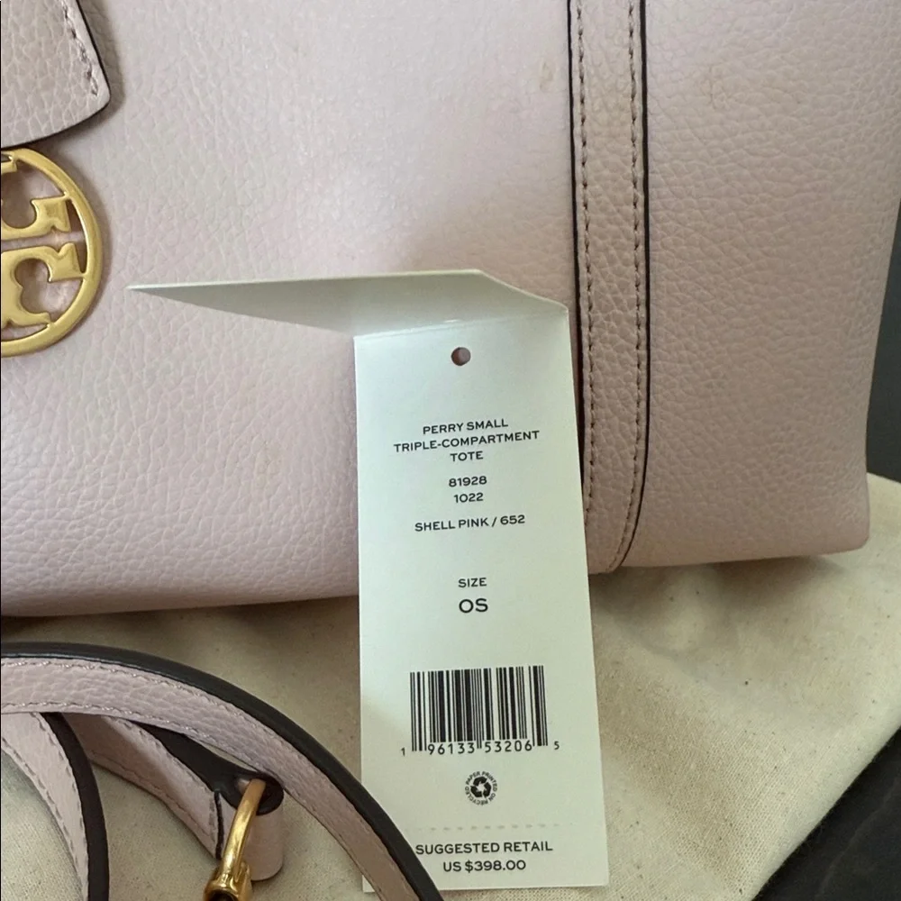 Tory Burch Perry Small Triple Compartment Tote 81928 Shell Pink - Picture 3 of 16